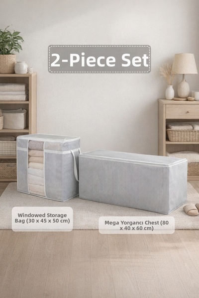 PONÇİK BEBEK Σετ 2 τεμαχίων – Τσάντα οργάνωσης ρούχων με παράθυρο & θήκη παπλ...