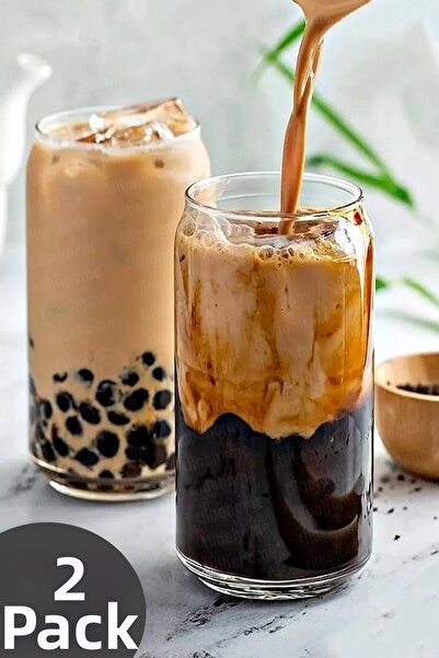 Tilbe Home طقم مكون من قطعتين من أكواب الكولا على شكل علبة مع شفاطات وحليب وش...