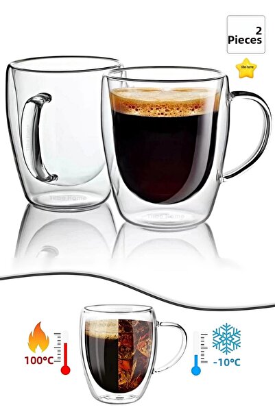 Tilbe Home Double Walled Tumbler Glass Mug 310ml Home Office Espresso Coffee ...