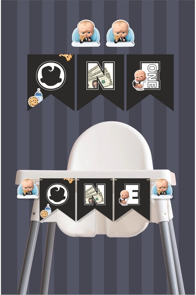 Markasız ucuz Boss Baby Themed One Banner *Thick Paper