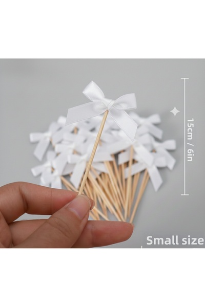 Massaltay 20 de bucăți de decorațiuni pentru tort cu funde din panglică – Pan...