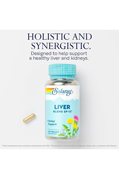 Solaray Liver Milk Thistle, Kelp Sp-13 100 Herbal Capsules
