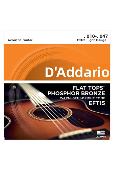 Daddario SET de corzi pentru chitară acustică EFT15, FLAT TOPS, FOSFOR BRONZE