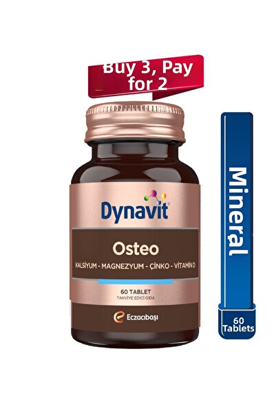 Dynavit أوستيو 60 قرص - كالسيوم، مغنيسيوم، زنك، بورون، نحاس، سيلينيوم، فيتامي...