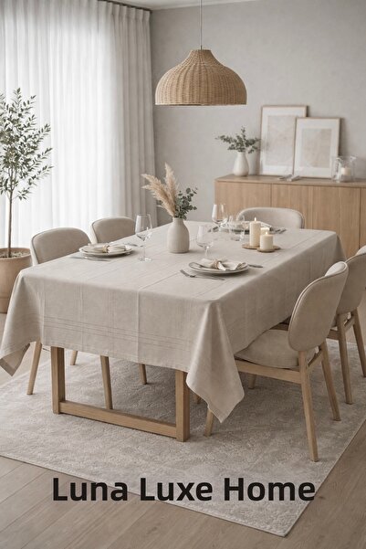 Luna Luxe Home Noa |   Simple Design Striped Colber Tablecloth (160X220Cm)