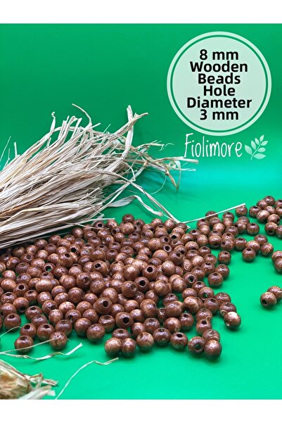 Fiolimore 8 мм таба цвет дървени мъниста (50 грама, 224 броя) Диаметър на отв...