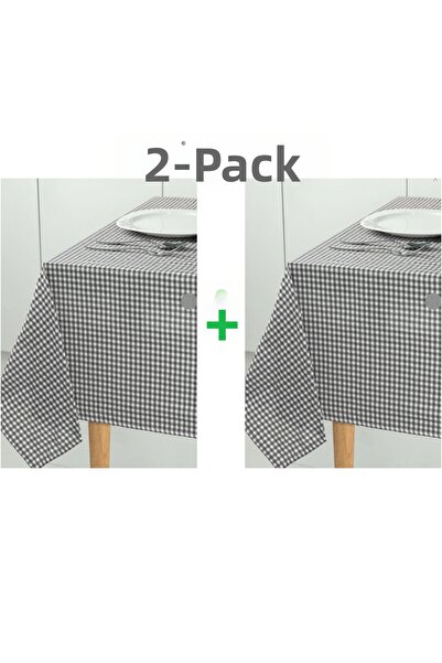 MUK's Pack of 2 Small Square Patterned Gingham Tablecloths, Table Cloth, Picn...