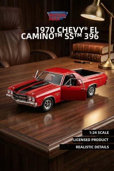 craftivio Motor Max 1:24 1970 Chevy El Camino Ss 396 Model Car - Red Metal Di...