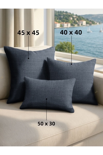 Demor Home Linen Textured Granite Gray Throw Pillow Cover
