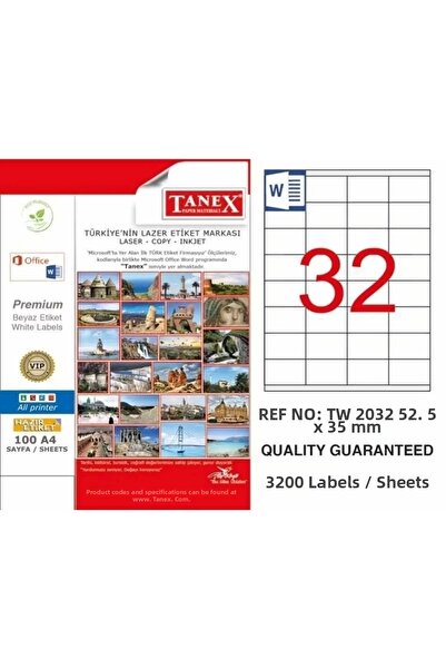 Tanex ملصق ليزر 52.5*35 ملم Tw-2032