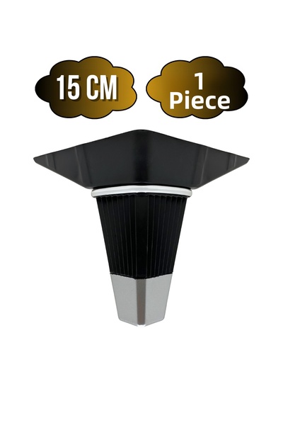 DSYapıAksesuar İrem Crom Negru 15cm Picior din plastic pentru mobilier, masă ...