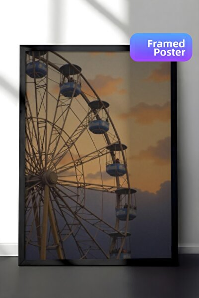 Zestia Black Framed Wall Painting Brussels Canal View Living Room Decor