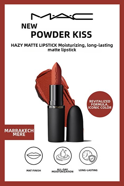 M.A.C مرطب فوري وطويل الأمد للشفاه يدوم 10 ساعات، أحمر شفاه ماراكاش-مير بودر ...