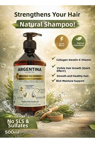 ARGENTİNA KERATİN 500 ml Keratin and Anti-Spill Ponytail Shampoo