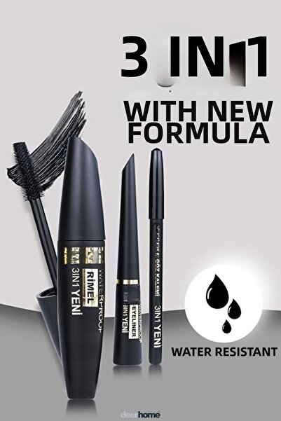 MCA Deerhome False Lash Effect 3 in 1 Waterproof Mascara & Pen & Eyeliner Set