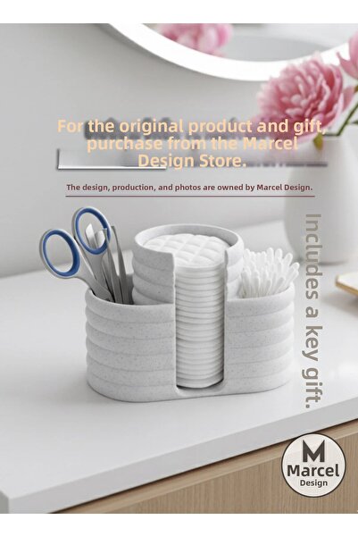 MarselDizayn Модерен стилен органайзер за грим и органайзер - 3 отделения - 1...