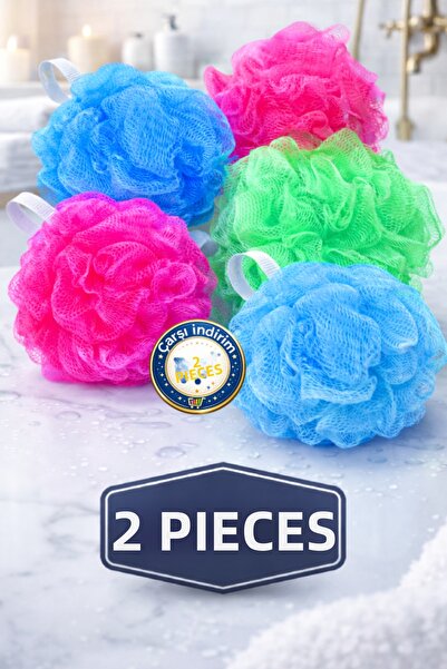 nistabolje قطعتان من ليفة الاستحمام للجسم متوسطة الحجم