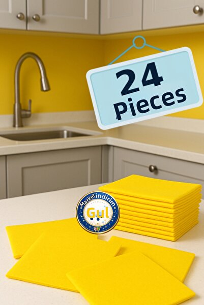 nistabolje 24 bucăți cârpă de bucătărie cârpă galbenă 30 x 35 cm cârpă de cur...