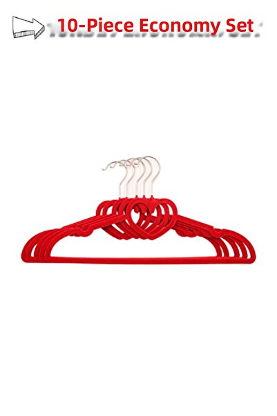 Kapris 10 قطع من شماعات الملابس المخملية الفاخرة عالية الجودة باللون الأحمر MH01