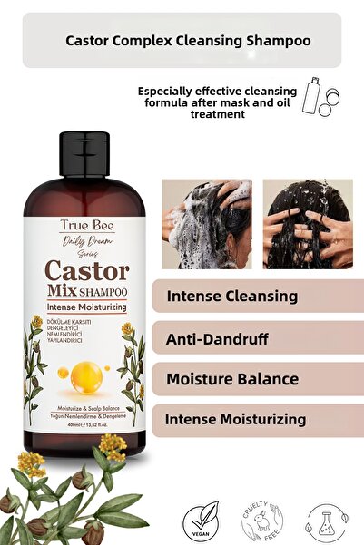 True Bee Nourishing Castor Shampoo with Moisture Support for Hair That Needs ...