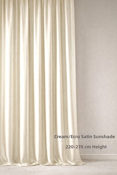 SHY TEKSTİL Luxury 1St Class Custom Made Elegance Cream-Ecru Satin Sunshade 2...
