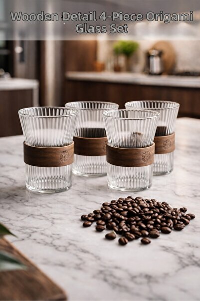 Penthouse Heat-Resistant Borosilicate Origami Cup Set (4 Pieces) – Coffee and...