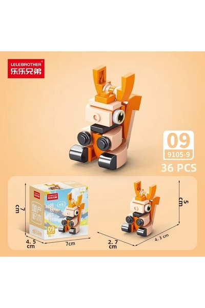 synshop لعبة تركيب مكعبات بناء ثلاثية الأبعاد على شكل حيوانات (سنجاب، غرير) م...