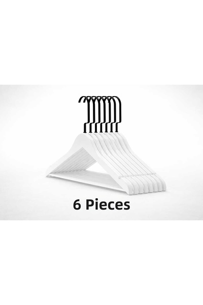 ÖZKAHRA TEKSTİL Set de 6 umerașe din lemn pentru haine