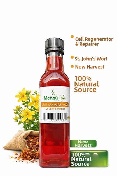 mengü şifa زيت كانتورون الأصفر - 250 مل، زجاجة زجاجية، محصول جديد