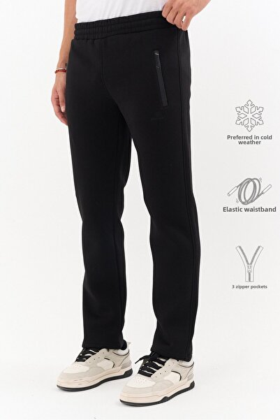 Shooter Sportswear Winter Men's Sweatpants Black Fleece Lined Elastic Waist L...