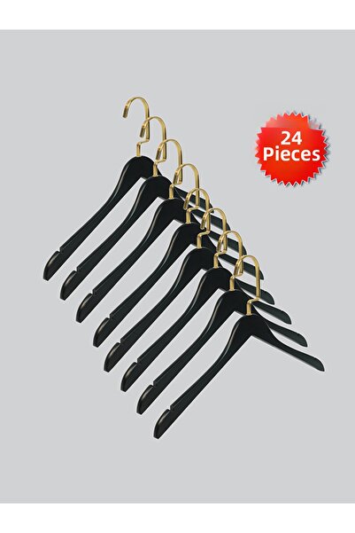 NYN Wooden M001-Ç (Gold Hook Lama) Shirt, T-Shirt, Blouse, Dress Hanger 24 Pi...