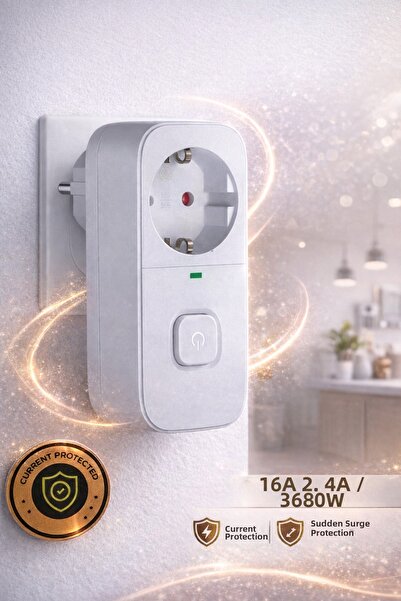 Ecuy Current Protected Switched Wall Socket with Led Indicator 2.4A USB Outpu...
