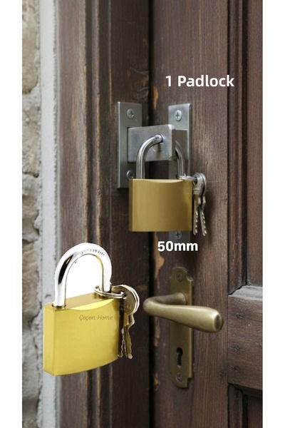 ÇEÇEN HOME (1 Τεμάχιο) Κίτρινο λουκέτο, Λουκέτο με γάντζο 50mm + 3 Κλειδιά