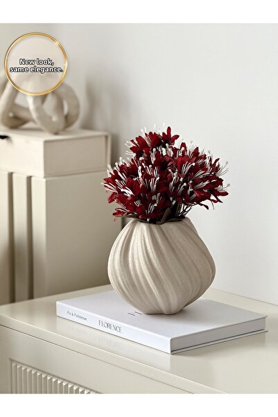 AYSA HOME DECOR Vază din gresie ceramică Maris, texturată, bej