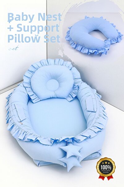 Umaybebek سرير نوم للأطفال من عمر 0-2 سنة، وسادة رضاعة طبيعية 60×60 سم - مصنو...