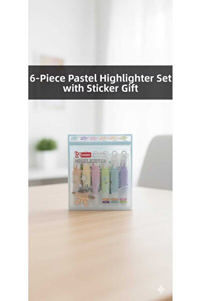 ALPA STORE Micro 6-Piece Pastel Color Lipstick Highlighter Marker Pen Set Hig...