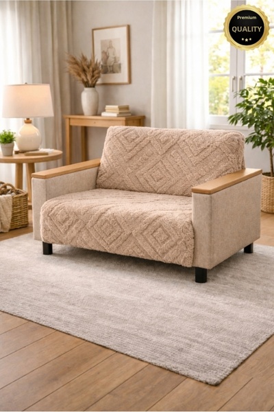 VESSİNOHOME Elara Wellsoft Single Sofa Cover Nordic Style Patterned, Soft and...