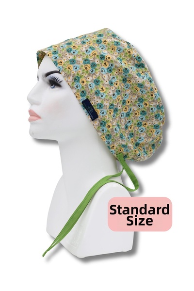 doktorbonem Standard Size Ivy Roses Yellow Blue Surgical Cap Doctor Nurse Hea...