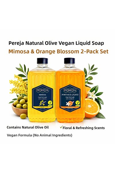 Siverek Gross Pereja Natural Olive Oil Vegan Liquid Soap Mimosa & Orange Blos...