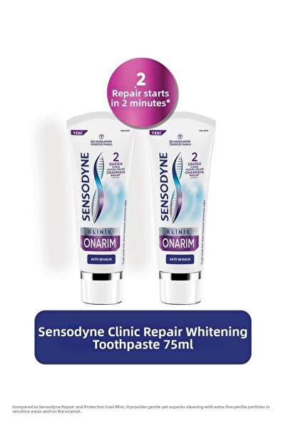 Sensodyne Clinic Repair Whitening Toothpaste 75ml X 2 Pcs