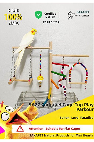 SAKAPET Cockatiel - Giant Bird Entertainment Platform, Cage Top Sa27