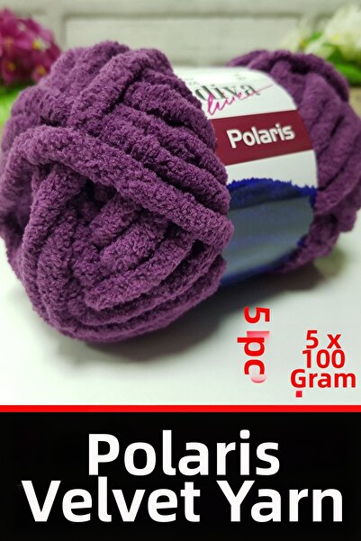 Diva İplik Divapolaris (5*100 Gr) Fir de catifea gros - 05 Prune