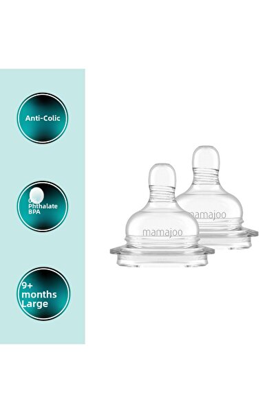 Mamajoo Anti-Colic Baby Bottle Nipple Set 9 Months+ |   Fast Flowing, Dual-Fl...