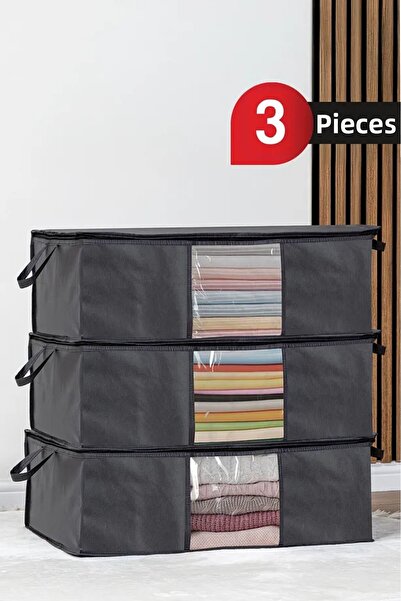ALAS Τσάντα αποθήκευσης ρούχων με γκρι ανθρακί χρώμα 64x45x22