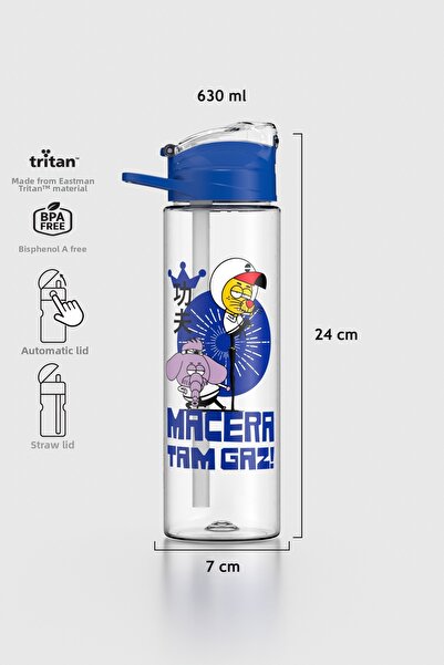 Renga Falcon Kral Şakir Patterned 630 ml Tritan Children's Water Bottle with ...