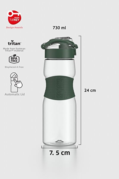 Renga زجاجة مياه تريتان سعة 730 مل من السيليكون من ساجا 911033 باللون الأخضر