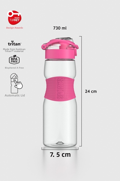 Renga زجاجة مياه تريتان سعة 730 مل من ساجا سيليكون 911033 فوشيا