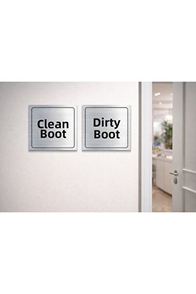 Outdoor One Please Wear Overshoes Silver Warning Sign – Clean Dirty Overshoes...