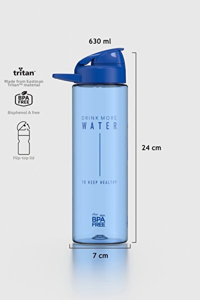 Renga قارورة تريتان منقوشة بحروف ليديا سعة 630 مل 912033 باللون الأزرق