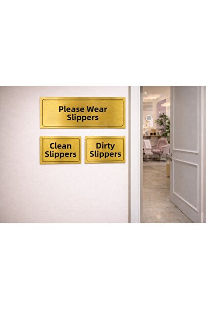 Outdoor One Please Wear Overshoes Gold Warning Sign – Clean Dirty Overshoes S...